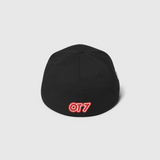 Ausenseiter Black Cap Back View showing Red OT7 Embroidery - Stretch-fit Closed Back