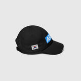 Ausenseiter Black Cap Right Side View showing South Korean Flag and Blue ARMY Logo