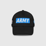 Ausenseiter Black Cap with Blue ARMY Front Embroidery and South Korean Flag