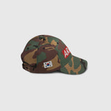 Ausenseiter Camo Cap Right Side View showing South Korean Flag and Red ARMY Logo
