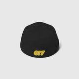 Ausenseiter Black Cap Back View showing Yellow OT7 Embroidery - Stretch-fit Closed Back