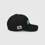 Ausenseiter Black Cap Right Side View showing South Korean Flag Embroidery