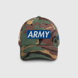 Ausenseiter Camouflage Cap with Royal Blue ARMY Front Embroidery and South Korean Flag