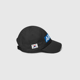 Ausenseiter Black Cap Right Side View showing South Korean Flag and Blue ARMY Logo