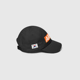 Ausenseiter Black Cap Right Side View showing South Korean Flag and Orange ARMY Logo
