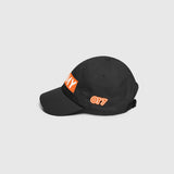 Ausenseiter Black Cap Left Side View showing Orange OT7 Logo and ARMY Embroidery