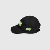 Ausenseiter Black Cap Left Side View showing Light Green OT7 Logo and ARMY Embroidery