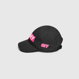 Ausenseiter Black Cap Left Side View showing Pink OT7 Logo and ARMY Embroidery
