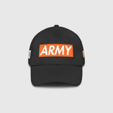 Ausenseiter Black Cap with Orange ARMY Front Embroidery and South Korean Flag